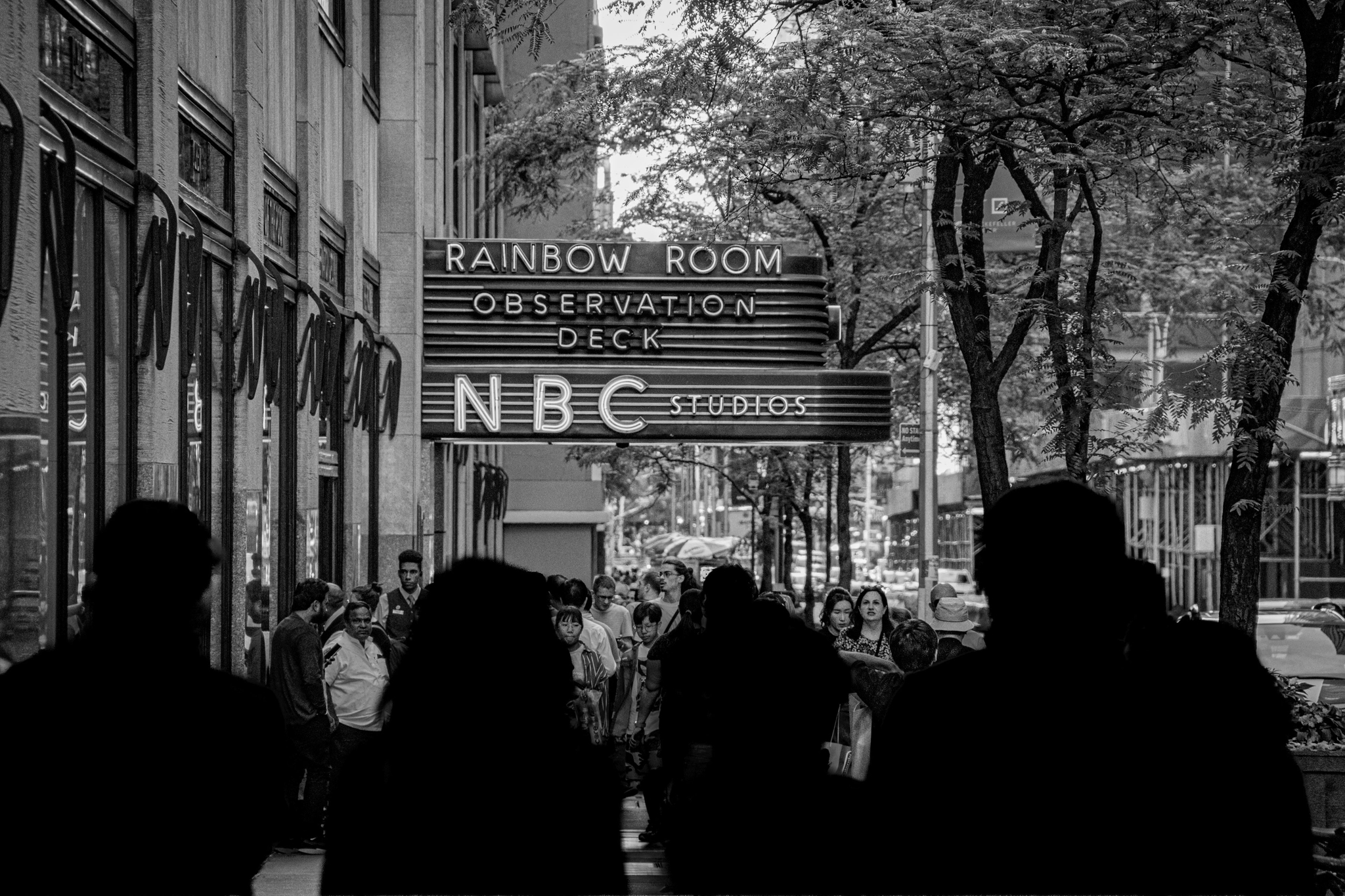 People on the street near the NBC Studios