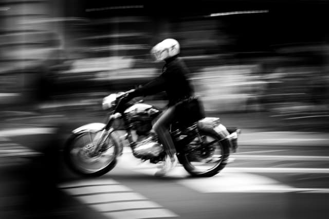 Man on bike in Frankfurt