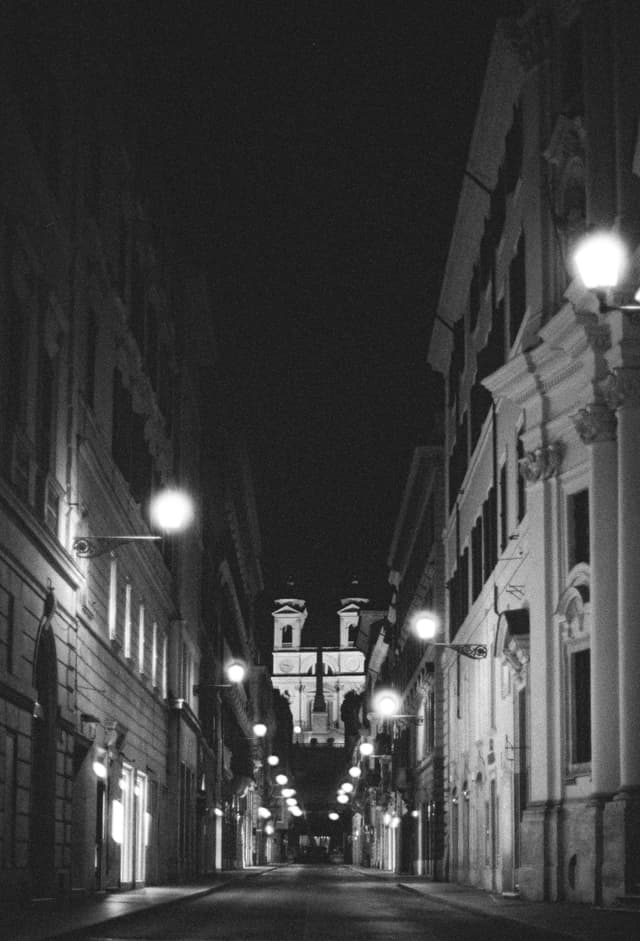 Via dei Condotti at night