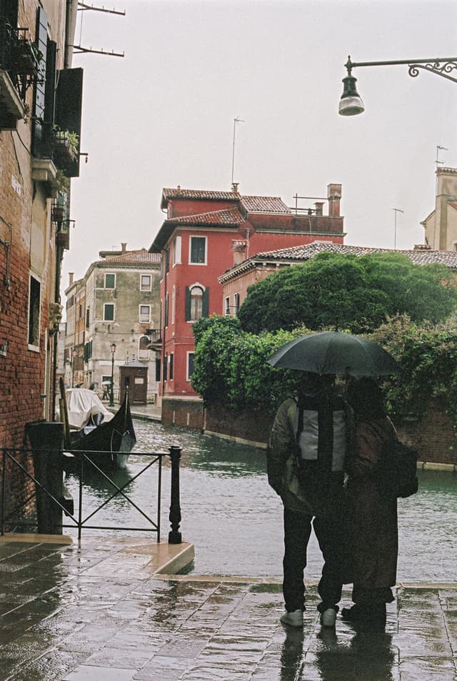 Couple in the rain