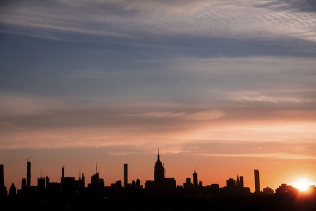 New York's skyline at sunrise